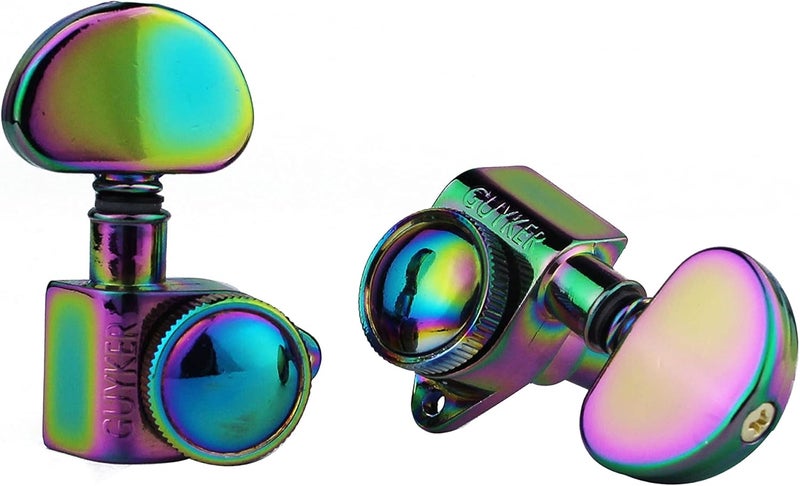 guyker High End Tuners Roto-Grip Locking Rotomatic 3x3 Lock String Tuning Key Pegs Chameleon Rainbow - Image 4